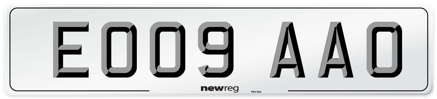 EO09 AAO Number Plate from New Reg
